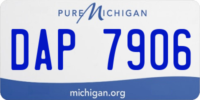 MI license plate DAP7906