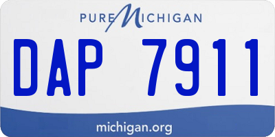 MI license plate DAP7911