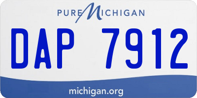 MI license plate DAP7912