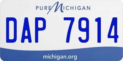 MI license plate DAP7914
