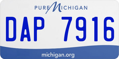 MI license plate DAP7916