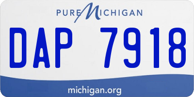 MI license plate DAP7918