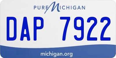 MI license plate DAP7922