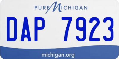 MI license plate DAP7923