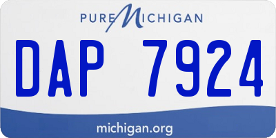 MI license plate DAP7924