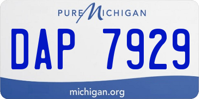 MI license plate DAP7929