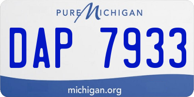 MI license plate DAP7933