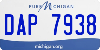 MI license plate DAP7938