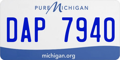 MI license plate DAP7940