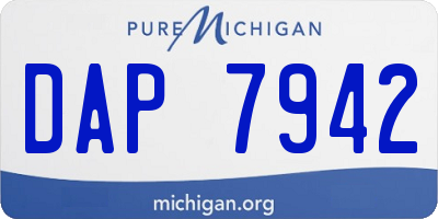 MI license plate DAP7942