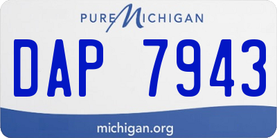 MI license plate DAP7943