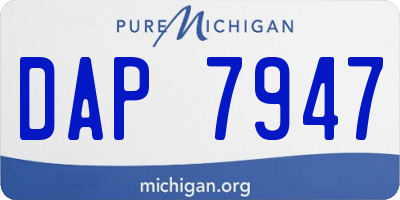 MI license plate DAP7947