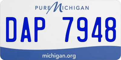 MI license plate DAP7948