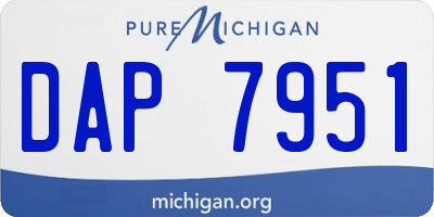 MI license plate DAP7951
