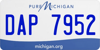 MI license plate DAP7952