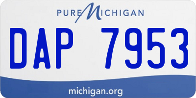 MI license plate DAP7953