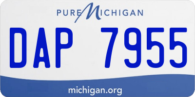 MI license plate DAP7955