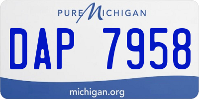 MI license plate DAP7958