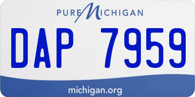 MI license plate DAP7959
