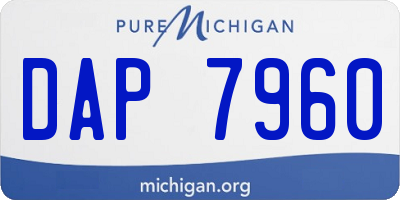 MI license plate DAP7960