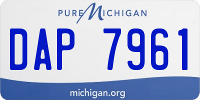 MI license plate DAP7961