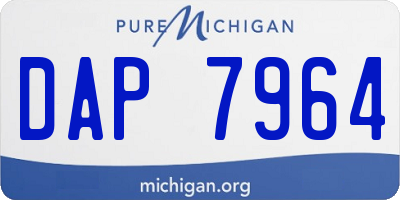 MI license plate DAP7964