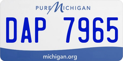 MI license plate DAP7965