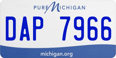 MI license plate DAP7966