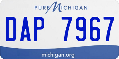 MI license plate DAP7967