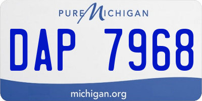 MI license plate DAP7968