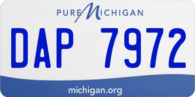 MI license plate DAP7972