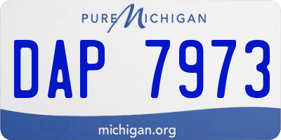 MI license plate DAP7973