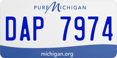 MI license plate DAP7974