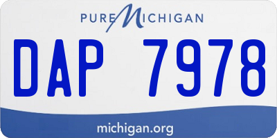 MI license plate DAP7978
