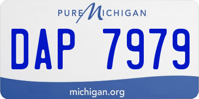 MI license plate DAP7979
