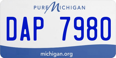 MI license plate DAP7980