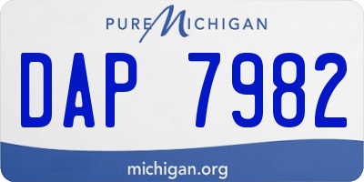 MI license plate DAP7982