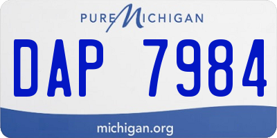 MI license plate DAP7984