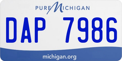 MI license plate DAP7986