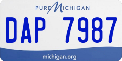 MI license plate DAP7987