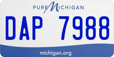 MI license plate DAP7988