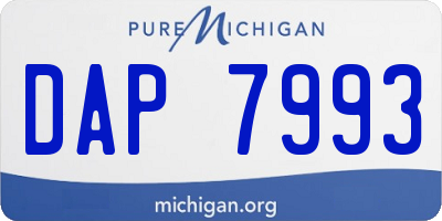 MI license plate DAP7993