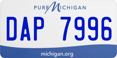 MI license plate DAP7996
