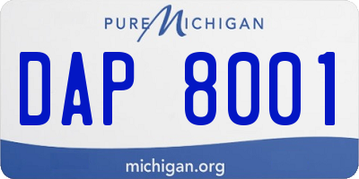 MI license plate DAP8001