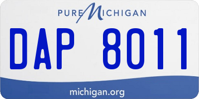 MI license plate DAP8011