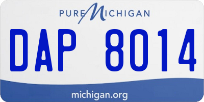 MI license plate DAP8014