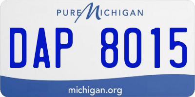 MI license plate DAP8015