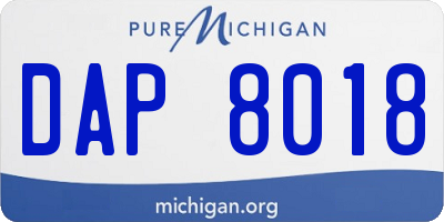 MI license plate DAP8018