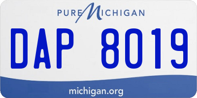 MI license plate DAP8019