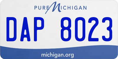 MI license plate DAP8023